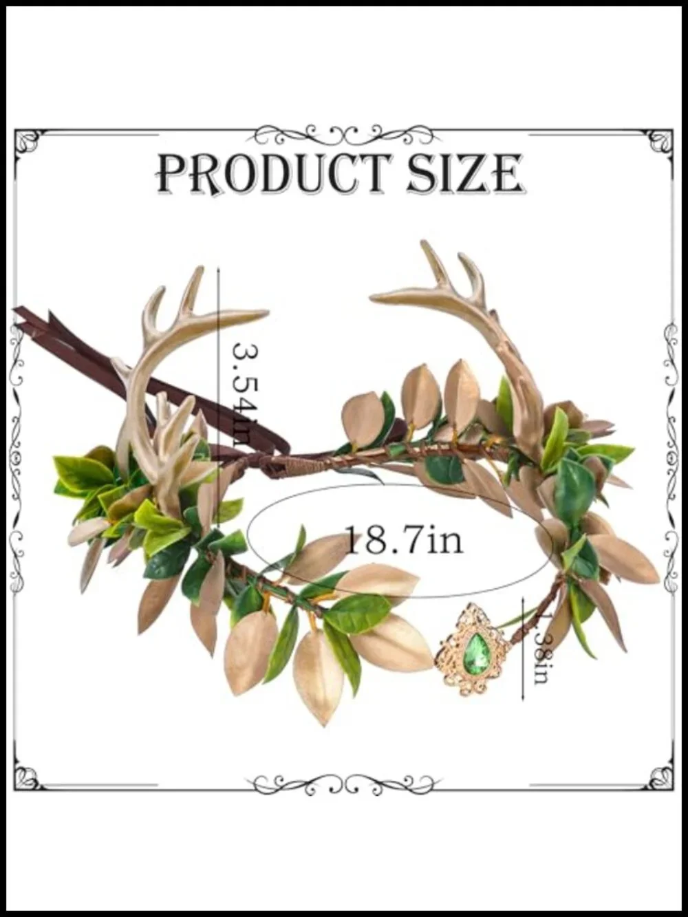 Woodland Fairy Antler Crown Forest Elf Headband Renaissance Costume Headwear